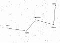 Sternbild Kassiopeia weiß Schrift